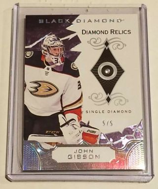 18/19 Upper Deck Black Diamond John Gibson Single Diamond Relics 5/5.  Ducks