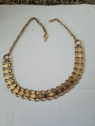 Sarah Coventry Vintage Fashion Gold Tone Choker Necklace