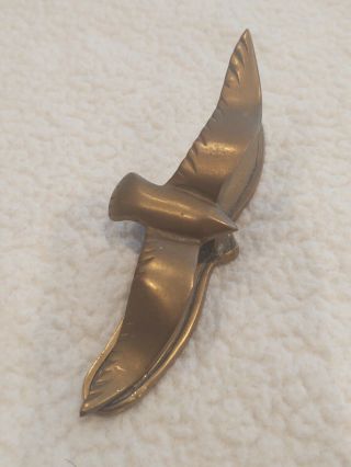 Vintage Brass Wild Seagull Mail/letter Holder Wall Mount 4.  75 Inches