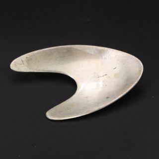 Vtg Sterling Silver Orb Otto Robert Bade Modernist Boomerang Pin Brooch - 8g