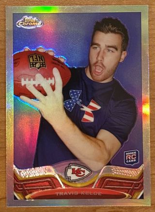 2013 Topps Chrome Travis Kelce Rookie Rc Refractor Card 118 Kc Chiefs