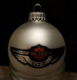 Harley - Davidson Glass Christmas Ornament 100th Anniversary 2.  75 " 2003