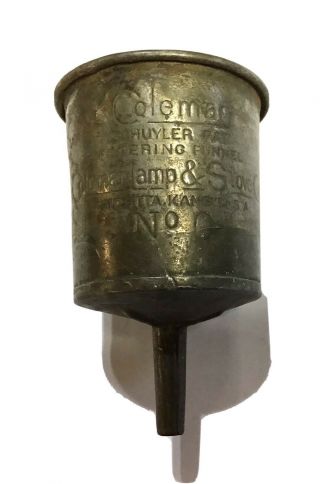 Coleman Funnel Schuyler No.  0 Metal Usa Vintage Fuel Stove Lantern Filter Screen