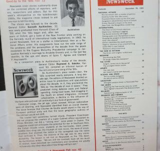Newsweek Dec 29,  ' 69 Goodbye to the ' 60 ' s,  Vintage 2