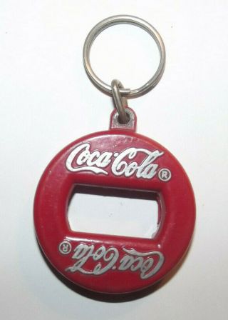 Vintage Coca Cola Red Metal Bottle Opener/ Keychain - Made In Canada