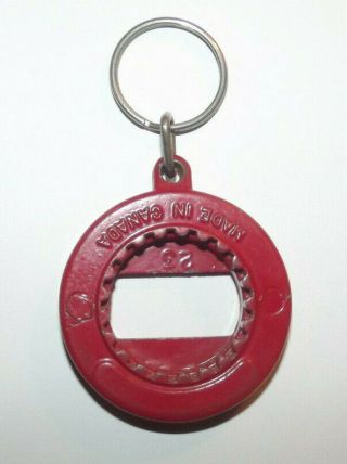 VINTAGE COCA COLA RED METAL BOTTLE OPENER/ KEYCHAIN - MADE IN CANADA 2