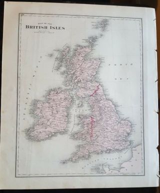 Antique Map - British Isles - Warner & Beers/union Atlas Co.  1876