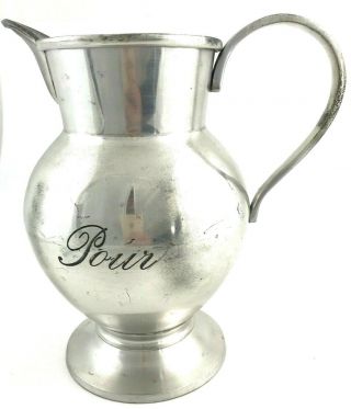 Pottery Barn Sentiments Antiqued Silver Pour Pitcher