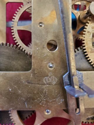 Antique German Gustav Becker (GB) P42 Movement for Parts/Repairs 2