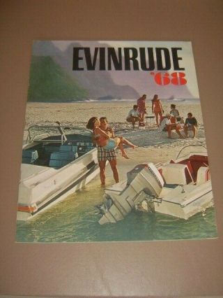 Evinrude Boat Motors 1968 Vintage Boats Dealer Sales Brochure Girls In Bikinis
