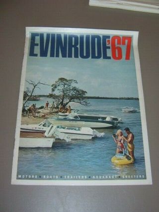 Evinrude Boat Motors 1967 Vintage Boats Dealer Sales Brochure Girls In Bikinis