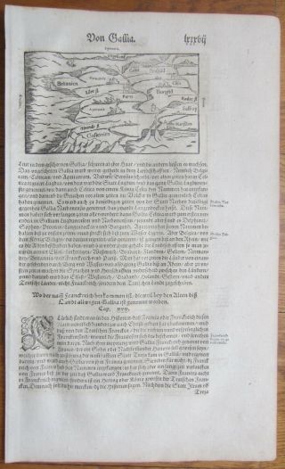 MÜnster/munster: Cosmographia Map Of France Monster - 1592