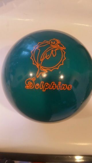 Miami Dolphins Nfl Brunswick Bowling Ball Undrilled And (12lbs)