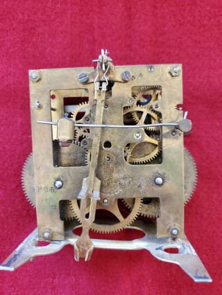 Antique German Gustav Becker (gb) P35 Clock Movement For Repairs/parts