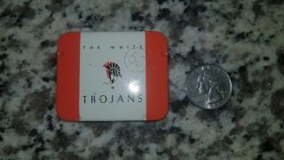 Vintage White Trojans Condom Prophylactic Tin Box Full