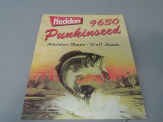 Heddon Punkinseed 9630 Cardboard Fishing Lure Store Advertising Display Sign 2