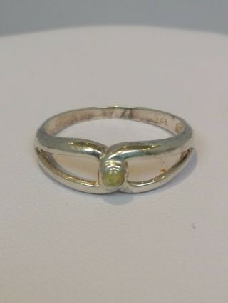 Vintage Sterling Silver Citrine Ring Size K And 1/2