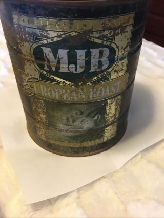 Vintage Old Coffee Tin Cans 48oz.  1 - Hills Bros,  1 - Mjb,  2