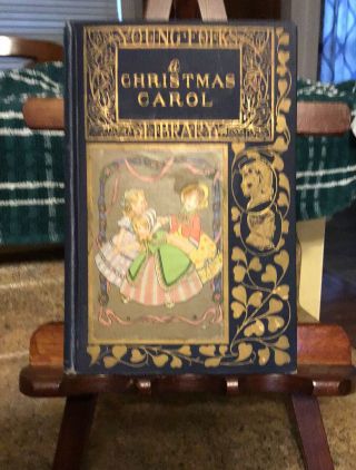 1901 Antique " A Christmas Carol " Young Folks Library By Charles Dickens