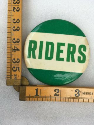 Vintage Saskatchewan Roughriders Football Pin Back Button Canada Sign Metal Cfl