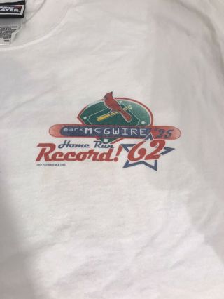 Vintage 1998 Mark Mcgwire St.  Louis Cardinals Home Run T Shirt Men’s Size Large