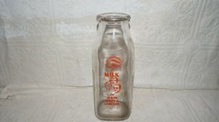 Vintage Pint Milk Bottle Farmers Coop.  Dairy Ass 