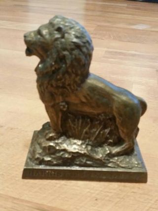 Vintage Harris Trust And Savings Metal Lion Coin Bank,  Banthrico,  Inc.  Chicago.