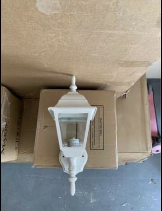 White Wall Lantern 1 - Light Outdoor Cast Aluminum Weather Resist Porch/garage Set