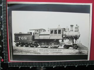 Early Union Pacific Railroad 4 - 4 - 0 Locomotive 768 Rogers Builders Photo Up Rr