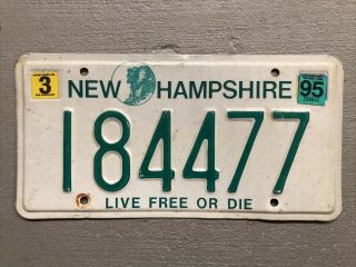 Vintage Hampshire License Plate Old Man Of The Mountain 18447 1995 Sticker