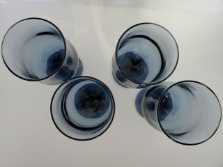 Vintage Libbey Dusky Blue Connoisseur Tulip Glasses Goblets 12 oz 6.  5 