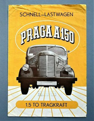 1949 Praga A150 Schnell - Lastwagen Truck Brochure 6 Pages Czech Tman