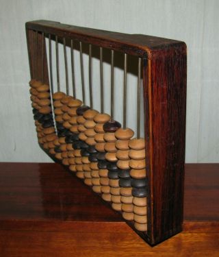 Antique Vintage Oak Wood Wooden Abacus Dovetail Large 18 X 11in