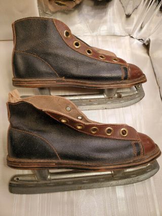 Vintage Mc Inc Boys,  Ice Skates,  Made In Canada,  Leather Construction