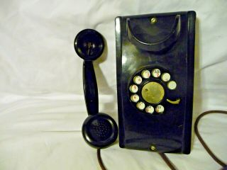 Antique Bell System Western Electric Wall Dial Phone Rotary Model 352? - F1