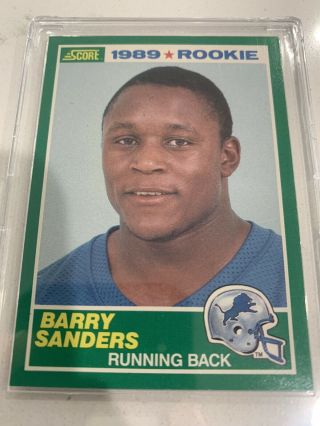 1989 Score Barry Sanders Detroit Lions Football Card Psa 9,  10 ?? Rookie