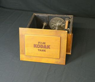 Rare Old Vintage Antique Wood Eastman Kodak Large Developing Tank Film Camera 2