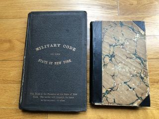 1865,  1871 York State Military Code Regulations Books Antique Hc