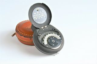 Bertram Chronos Vintage Light Meter W/ Leather Case,  Made In Germany