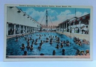 Miami Beach Florida Smiths Casino Swimming Pool Vintage Postcard