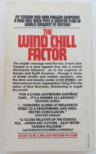 The Wind Chill Factor Thomas Gifford 1ST PRINT Vintage Paperback Nazi Thriller 2