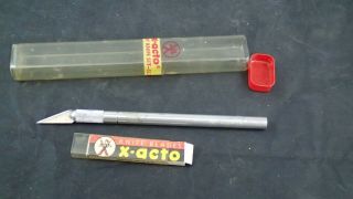 Vintage X - Acto No.  51 Knife Set W Extra Blades In Case