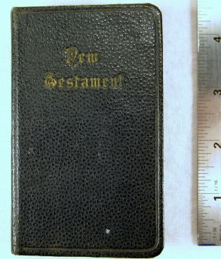 Vintage Pocket - Sized Leather Bible Testament W/color Artwork Holman 1939