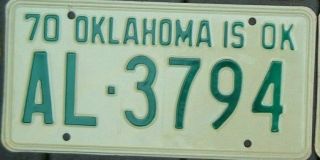 Oklahoma Vintage 1970 License Plate Al - 3794 Al Allan Albert Alfred Allen