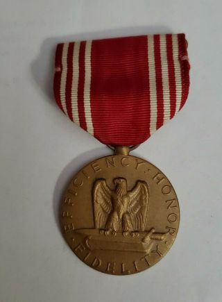 Antique Vintage Ww2 Era U.  S.  Army Good Conduct Slot Brooch Style Medal
