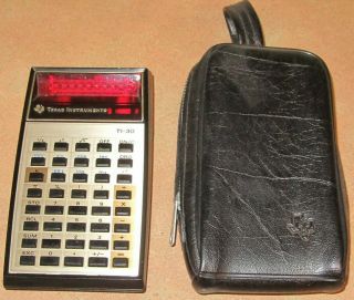 Vintage Texas Instruments Ti - 30 Calculator With Case.  Good T1 - 30
