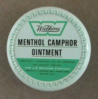 Vintage Watkins Menthol Camphor Ointment Tin