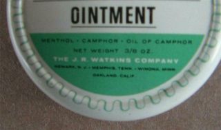 Vintage Watkins Menthol Camphor Ointment Tin 2