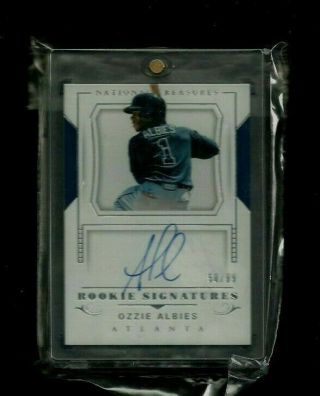 Ozzie Albies National Treasures Rookie Signatures Auto /99 On - Card Braves Rc