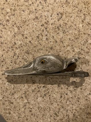 Vintage / Antique Judd Cast Iron Bronze Duck Head Wall Clip